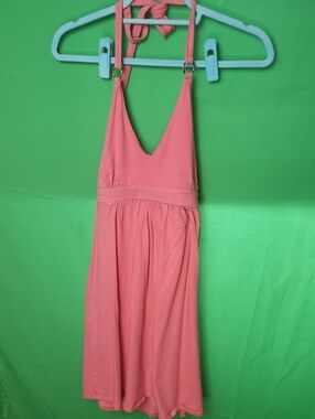 Victoria's Secret Coral Pink Halter Bra Dress Ring Detail Size S/P
